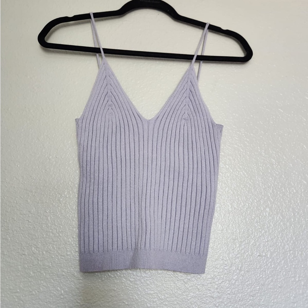 Pink Lily Light Purple Ribbed Camisole